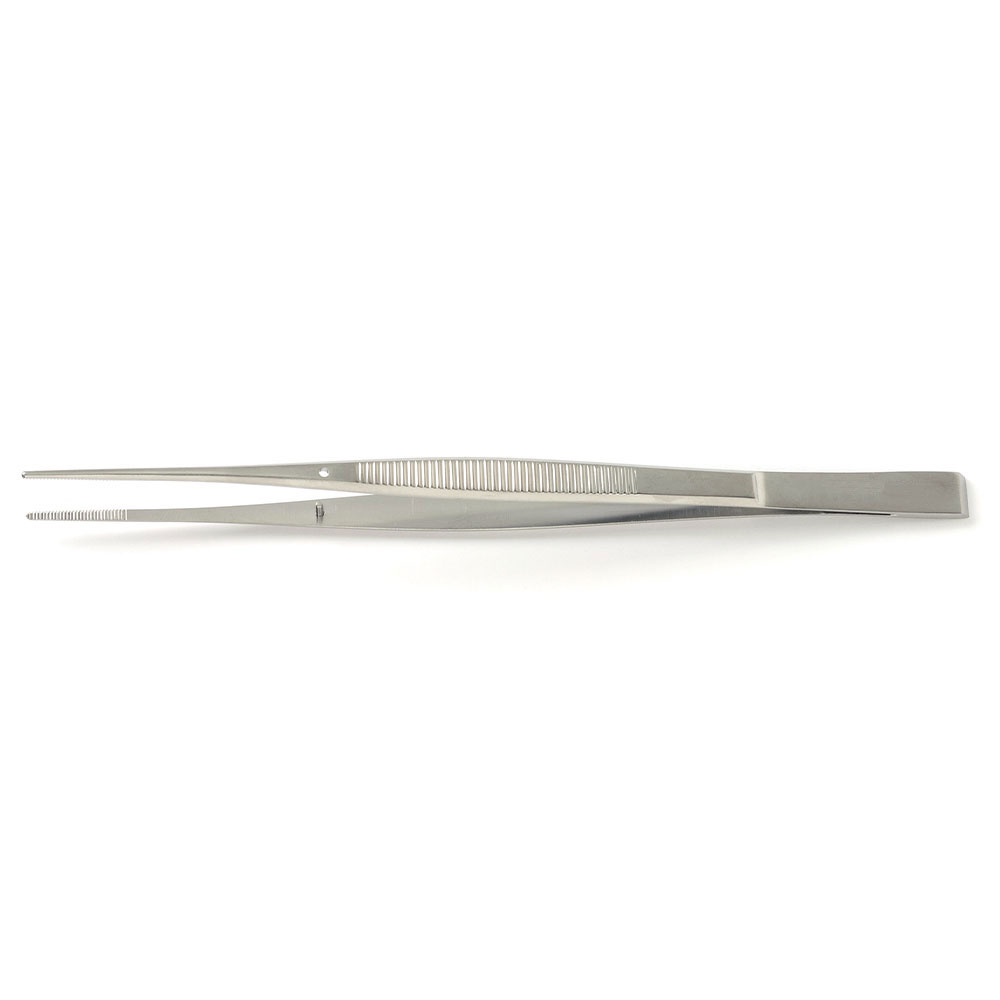 Titanium Cushing Thumb Forceps, Dressing Forceps, Serrated, Gutsch Handle, Scraper End, 7" (17.8 Cm)